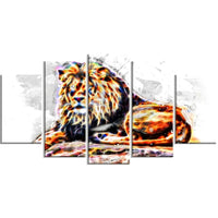 Designart Captivating King Large Animal Canvas Artwork, (PT2359-373)-Print