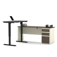 BESTAR Prestige + L-Desk including Electric Height Adjustable Table, White Chocolate/Antigua (99885-52)-Prestige + is a timeless modular collection that will adapt to your needs, over time.