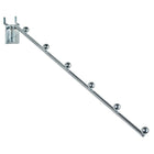 Azar Displays 13.5" 6 Station Waterfall Hooks, Chrome, 10 Pack-For pegboard or slatwall