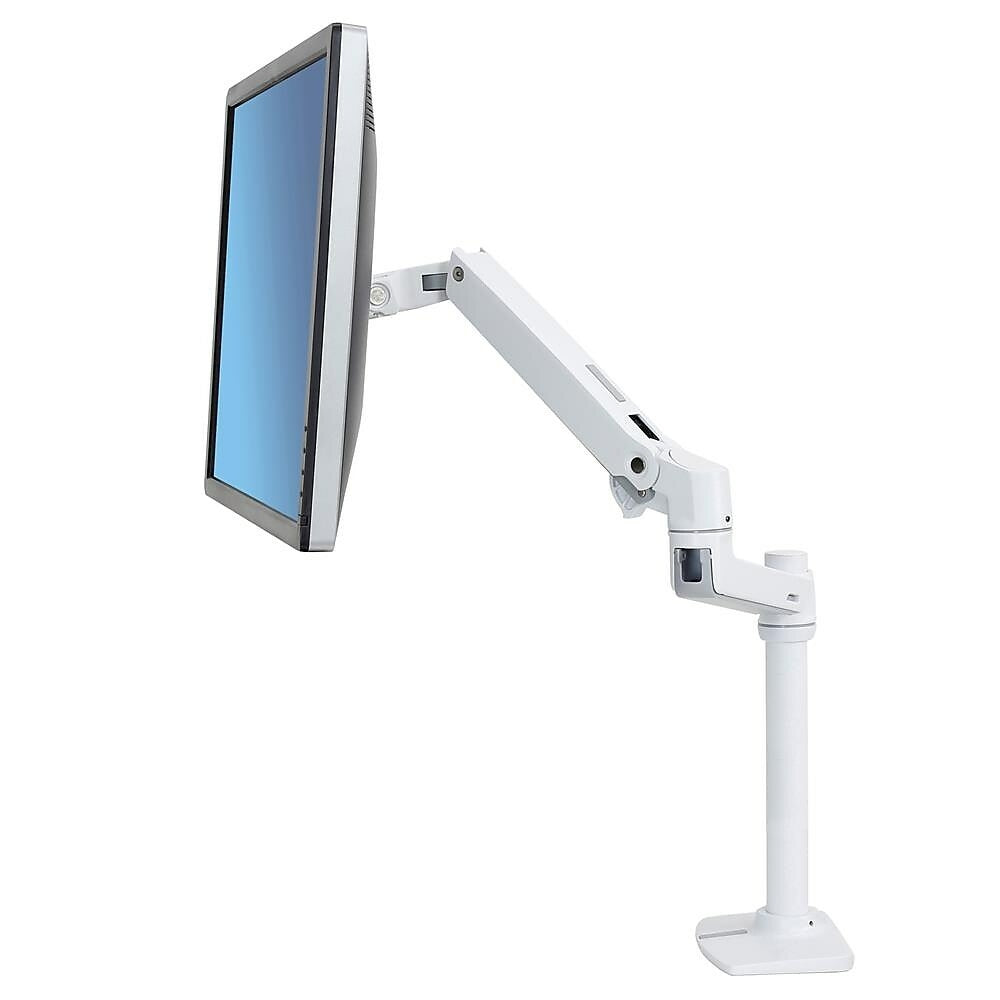 Ergotron 45-537-216 LX Desk Tall Pole Monitor Arm, White | staples.ca