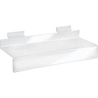 Wamaco Acrylic Slatwall Shelves with 1" Sign Slots, 4"Wx 10"D, 5 Pack-4" D x 10" L Acrylic Slatwall Shelf with 1" Sign Slot