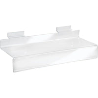 Wamaco Acrylic Slatwall Shelves with 1" Sign Slots, 4"Wx 10"D, 5 Pack-4" D x 10" L Acrylic Slatwall Shelf with 1" Sign Slot