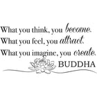 WallPops Become What You Think Wall Quote, Black-Inspirational Buddha wall quote