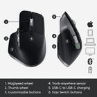 Logitech MX Master 3 Mac Mouse - Space Grey-MX Master 3 is fully customizable in macOS with virtually every app you use - and you'll work faster with predefined customizations optimized for your favorite apps - Adobe Photoshop, Adobe Premiere Pro, Final Cut Pro, Google Chrome, Safari, and Microsoft Word, Excel and PowerPoint