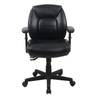 Staples Kendros Task Chair - Black-Bonded leather seating and armrests for enduring comfort