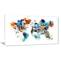 Designart Colour My World Map Canvas Art Print, (PT2725-32-16)-Print