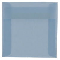 JAM Paper 6 x 6 Square Envelopes, Surf Blue Translucent Vellum, 50 Pack (1591925I)-Surf baby blue translucent envelope