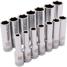 Dynamic Tools 3/8" Drive 14 Piece 6 Point, Deep Metric Socket Set, 6mm - 19mm-Contains: 6, 7, 8, 9, 10, 11, 12, 13, 14, 15, 16, 17, 18, 19mm
