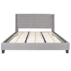 Flash Furniture Riverdale King Size Tufted Upholstered Platform Bed - Light Grey Fabric-Platform Bed