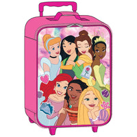 Bioworld 14" Softside Carry-on Pilot Case - Disney Princess-Adjustable pull handle that extends and retracts, smooth durable zipper, inline wheels for easy mobility, and a soft handle for increased comfort