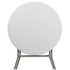 Flash Furniture 32" Round Granite Plastic Folding Table - White-220 lb. Static Load Capacity