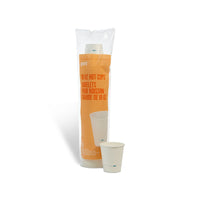Perk Paper Hot Cups - 10 oz. - White - 50 Pack-Disposable single-wall hot cups perfectly suit both hot and cold beverages