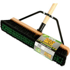Globe 18" Wood Block Contractor Beast Push Broom, Medium Head, Industrial Grade-Rounded Corners on Block for Dent Prevention
