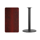Flash Furniture 24'' x 42'' Rectangular Laminate Table Top, Mahogany with 24'' Round Bar-Height Table Base (XUMA2442TR24B)-Mahogany Laminate Top