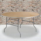 Flash Furniture 60" Round HEAVY DUTY Birchwood Folding Banquet Table with METAL Edges-Birchwood Hardwood Surface with Aluminum Edge Band