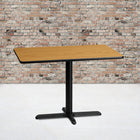 Flash Furniture 30'' x 42'' Rectangular Laminate Table Top, Natural with 22'' x 30'' Table-Height Base (XUNT3042T2230)-1.125" Thick Natural Laminate Top with Melamine Core and Black T-Mold Protective Edging