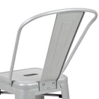 Flash Furniture 24" High Silver Metal Indoor-Outdoor Counter Height Stool with Back-Seat Size: 12''W x 12''D