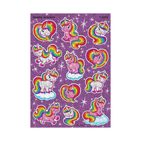 TREND enterprises Inc. Sparkly Unicorns Sparkle Stickers, Assorted Sizes - 24 Pack-Self-adhesive decorative stickers for motivation, reward, and craft activities