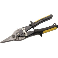 Dynamic Tools 10" Aviation Snips, Cuts Straight, Yellow Handle-Cut (inches): 1.70"