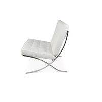 Plata Import Cross Barcelona Chair, Front White Leather, Back (LS-5010-W)-Lounge Chair