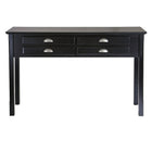 Winsome Timber Hall/Console Table, Drawers, Black-4 storage Drawers; paneled sides and simple carved legs