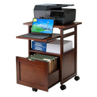 Winsome Piper Work Cart/Printer Stand with Keyboard-Bottom drawer used as storage or file cabinet with dimension 16"W x 13"D x 11"H