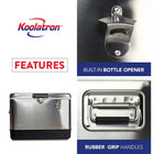 Koolatron Stainless Steel Ice Chest Cooler with Bottle Opener - 51 L-54 quart (51L) capacity