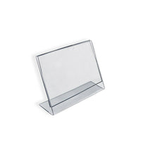 Azar Displays 2.5" x 3.5" Horizontal Slanted L-Shape Acrylic Sign Holder, 10 Pack (112740)-Great way to showcase pictures and advertisements