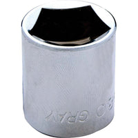 Gray Tools 1/2" Drive 5 Sided Penta Socket, Chrome Finish-Drive size: 1/2"