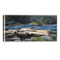 Designart Winslow Homer, Hudson River Canvas Art Print, (PT5019-40-20)-Print