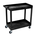 Luxor E Series 2 Shelves Utility Tub Cart, Black-Black