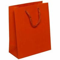 JAM Paper Gift Bags with Rope Handles - Medium - 8" x 10" x 4" - Orange Matte - 100 Pack-Color: Orange Matte