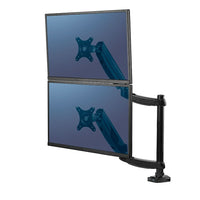 Fellowes Platinum Series Dual Stacking Monitor Arm with USB Ports (8043401)-Easy to mount via clamp or grommet