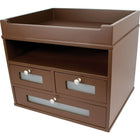 Victor Wood Tidy Tower Desktop Organizer, Mocha Brown (B5500)-Includes a letter tray, shelf and three drawers