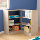 Flash Furniture Bright Beginnings Commercial Grade 3 Tier Wooden Classroom Open Corner Storage Unit, Safe, Kid Friendly -Natural-Natural Finish Engineered Birch Plywood