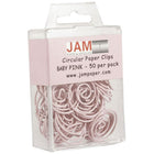 JAM Paper Circular Coloured Papercloops, Baby Pink Round Paper Clips, 5 Packs of 50, 250 Total (2187132g)-Material: Metal