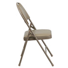 Flash Furniture HERCULES Series Ultra-Premium Triple Braced Beige Vinyl Metal Folding Chair with Easy-Carry Handle-1'' Thick Foam Padded Seat