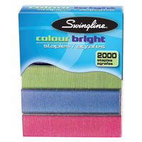 Swingline 1/4" Colour Bright Staples, 2000 Pack-High quality standard staple offers consistent paper penetration and less jamming