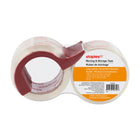 Staples Clear View Packaging Tape, 48 mm x 50 m, 2.6-mil, 2 Rolls with Dispenser-Standard grade Red