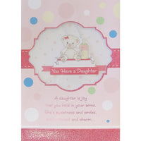 Rosedale Greeting Card, You have a Daughter, Teddy Bear-Printed on premium coated card stock