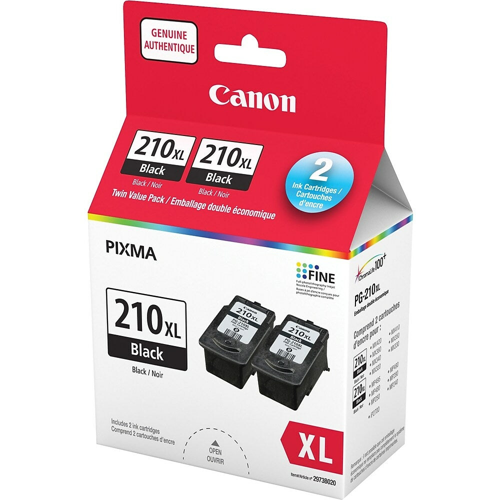 Canon PG-210XL High-Yield Black Ink Cartridges, 2 Pack | staples.ca