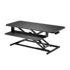 TygerClaw 25.75"W Gas Spring Sit-Stand Desk - Black-Squeeze handle to adjust the height quickly