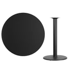 Flash Furniture 42''L Round Table with 24''W Round Bar Height Base, Black Laminate (XURD42BKTR24B)-Black Laminate Top