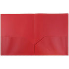 JAM Paper Plastic 2 Pocket School POP Folders, Red, 96 Pack-Capacity: 200 sheets