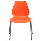 Flash Furniture HERCULES Series Orange Stack Chair with Lumbar Support & Silver Frame-Multipurpose Stack Chair