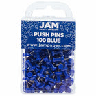 JAM PAPER - punaises colorees, bleu, paquet de 100-Punaises en plastique