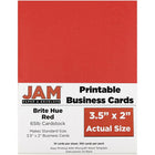 JAM Paper Two Sided Printable Business Cards, 2 x 3.5, Bright Hue Red Recycled, 500 Pack (22128334g)-Size: 3.5" x 2"