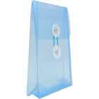 JAM Paper Plastic Envelopes with Button and String Tie - Open End - 4.25" x 6.25" - Blue - 12 Pack -Quantity: 12 per pack