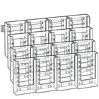 Azar Displays 15" x 19" 16-Pocket Tri-Fold Crystal Styrene Modular Wall Mount Display (252324)-Add components to mount onto slatwall