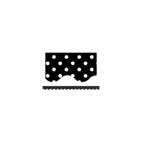 Teacher Created Resources P-12th Grades Scalloped Bulletin Board Border Trim, Black Mini Polka Dots, 108 Pack (TCR4671)-Colour: Black